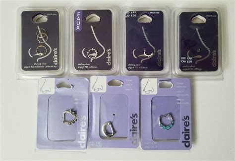 claire's faux piercing rings.